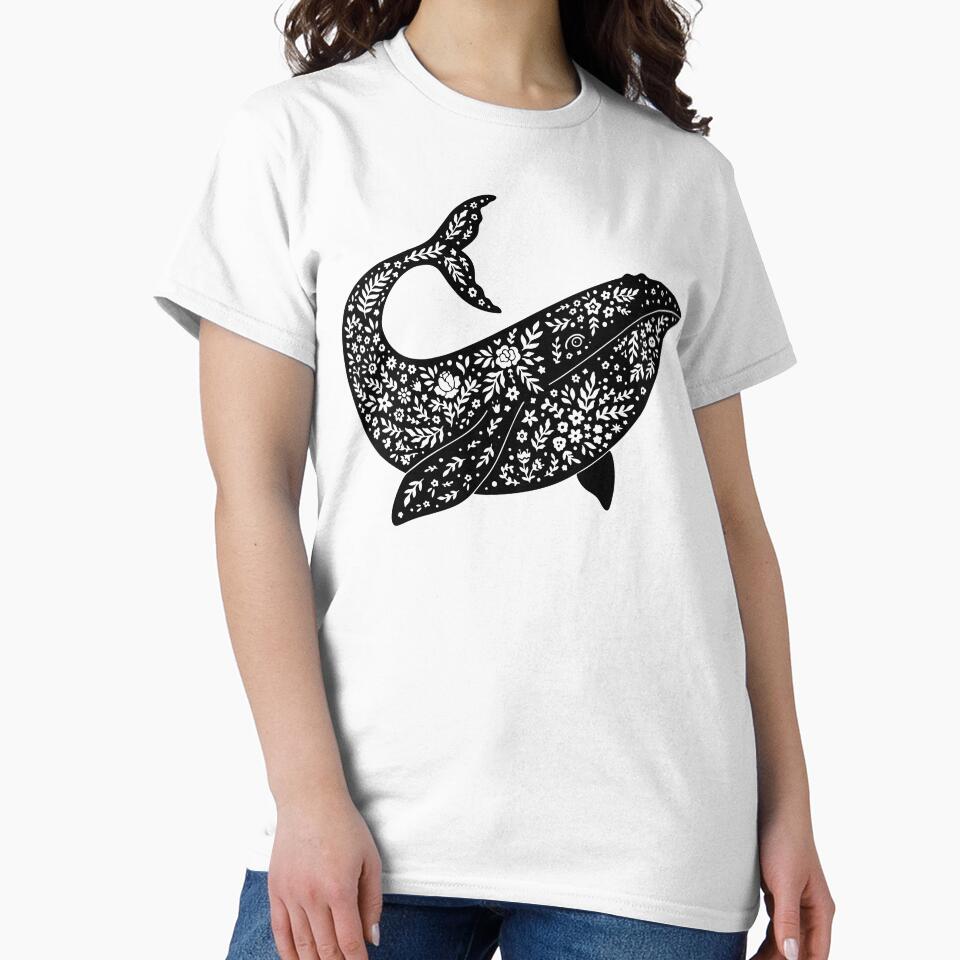 Whale Boho Floral T-Shirts, Hoodie, Sweatshirt
