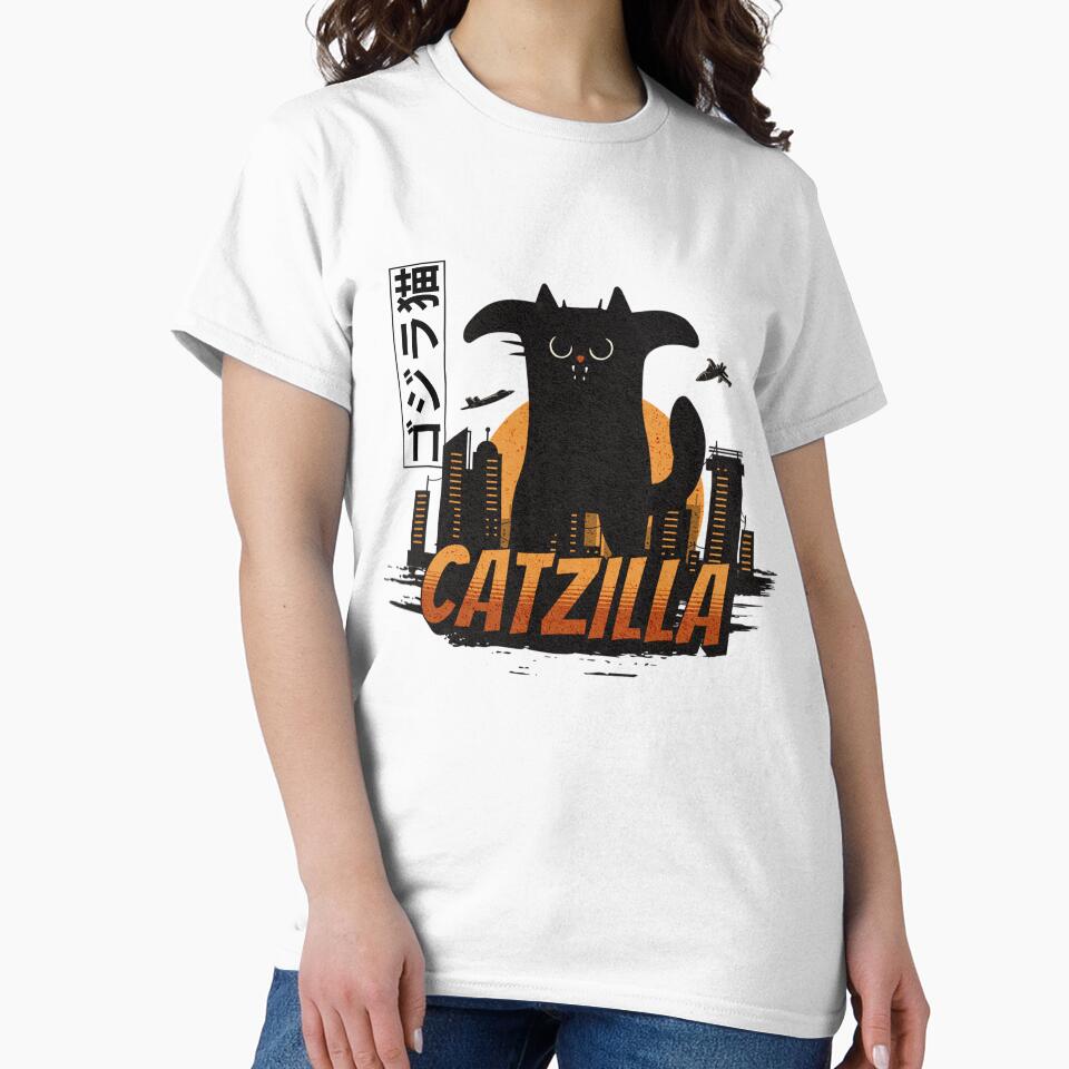 Funny Vintage Cat | Catzilla King of Monster by PlayfulPrint T-Shirts, Hoodie, Sweatshirt | BlankRebels.com (Image 2)