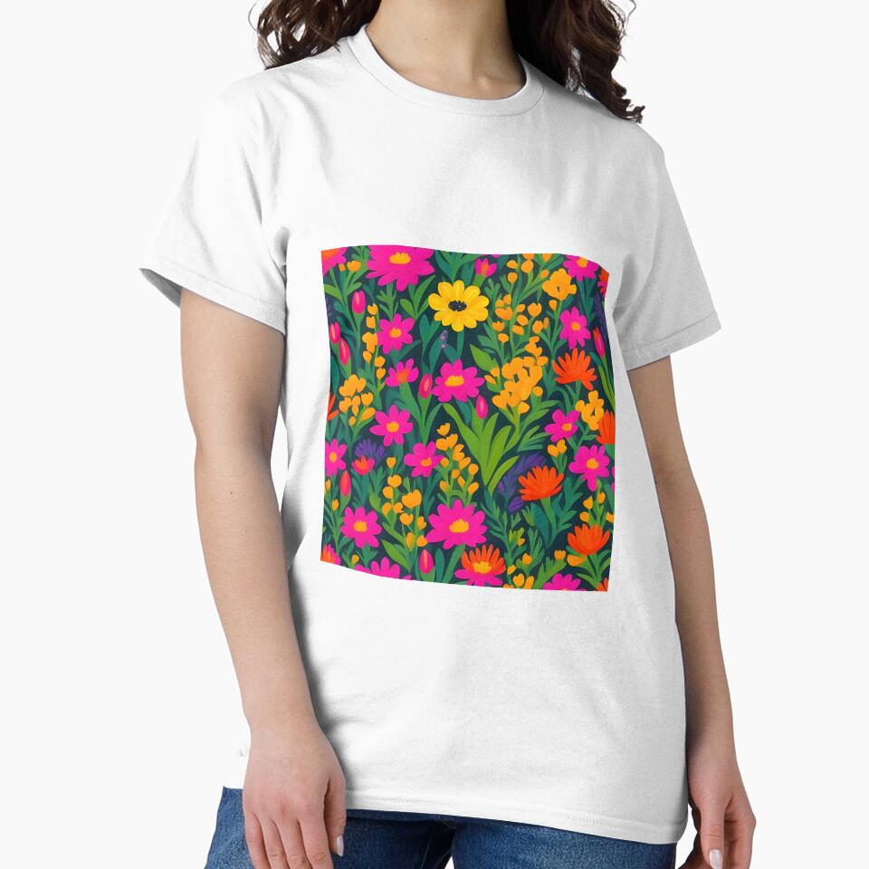 Bold and vibrant botanical field brought to life through striking meta floral pattern by Patternomania