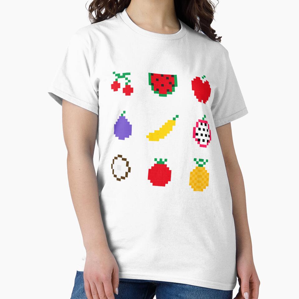 Pixel art fruit pattern by Gabriele Marcucci T-Shirts, Hoodie, Sweatshirt | BlankRebels.com (Image 2)