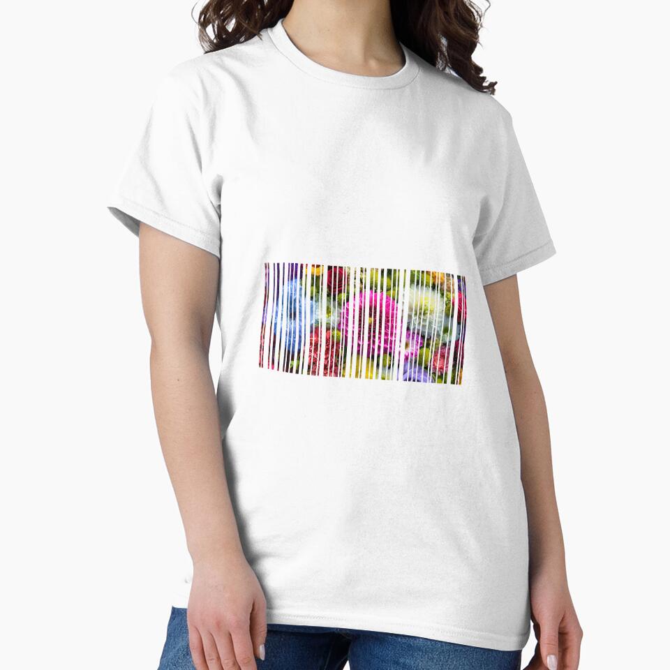 'I LOVE YOU'  Bar Code Floral Bouquet, original graphic artwork by Dinahspace T-Shirts, Hoodie, Sweatshirt (Image 2)
