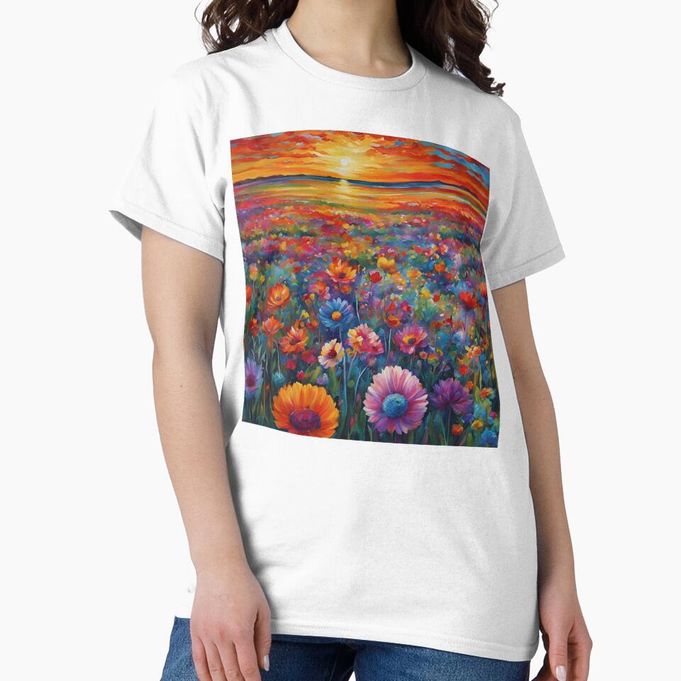 Watercolor Sunset Meadow by FitEnvy T-Shirts, Hoodie, Sweatshirt | BlankRebels.com (Image 2)