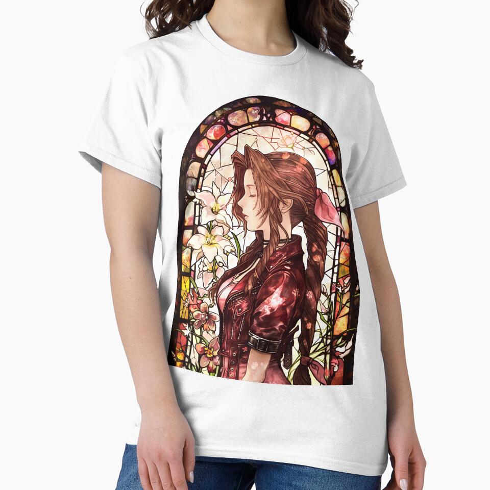 Stained Glass Aerith by SchellStation T-Shirts, Hoodie, Sweatshirt | BlankRebels.com (Image 2)