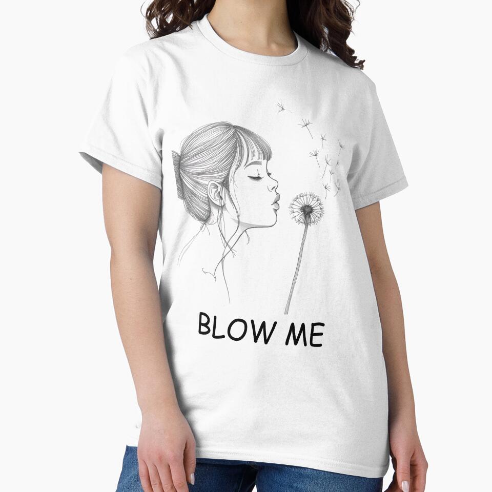 Retro Vintage Funny Flower Dandelion Blow Quote Design by Trucker10 T-Shirts, Hoodie, Sweatshirt | BlankRebels.com (Image 2)
