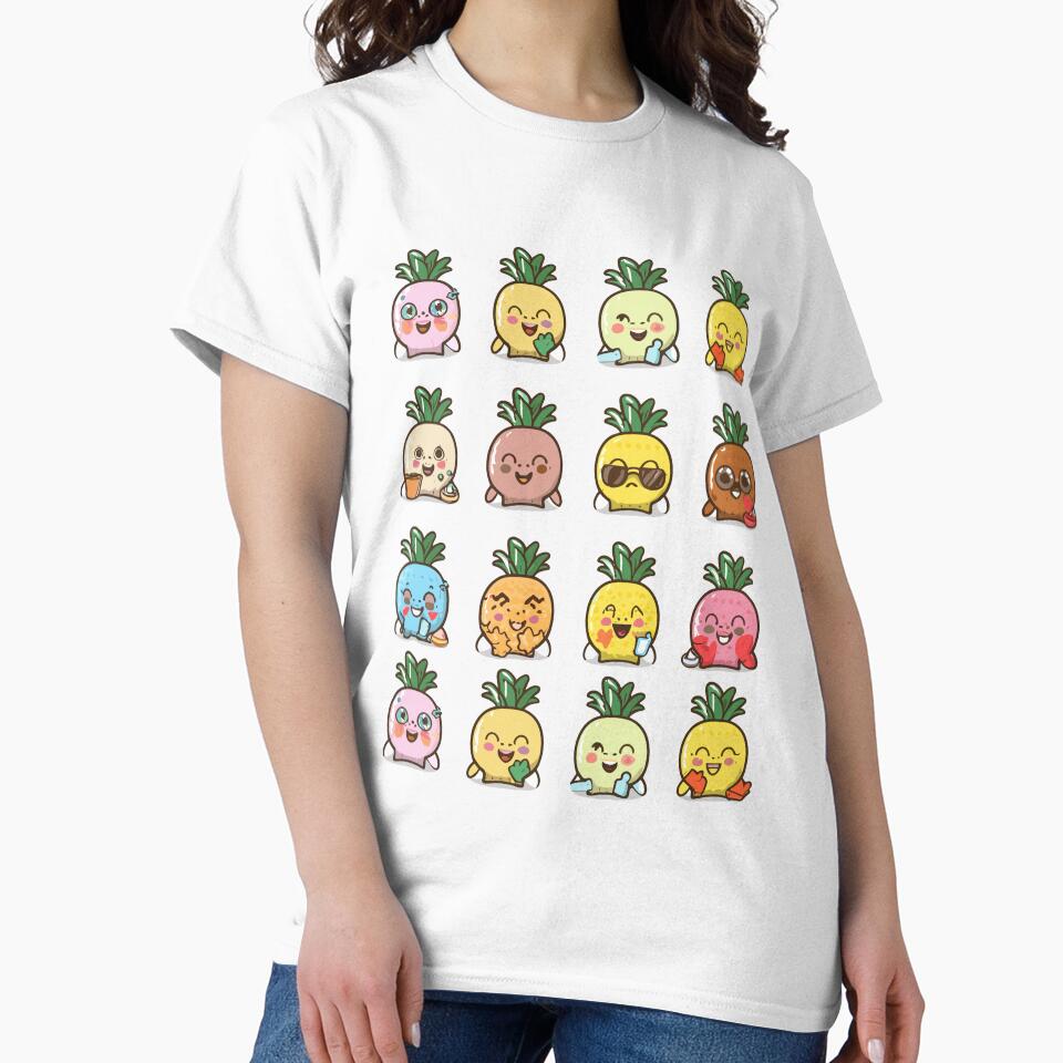 kawaii pineapple pattern by DunuStore T-Shirts, Hoodie, Sweatshirt | BlankRebels.com (Image 2)