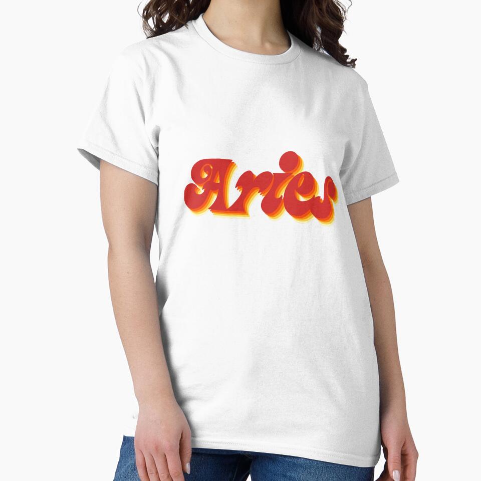 Aries, Retro Font by DandiestArt22 T-Shirts, Hoodie, Sweatshirt | BlankRebels.com (Image 2)