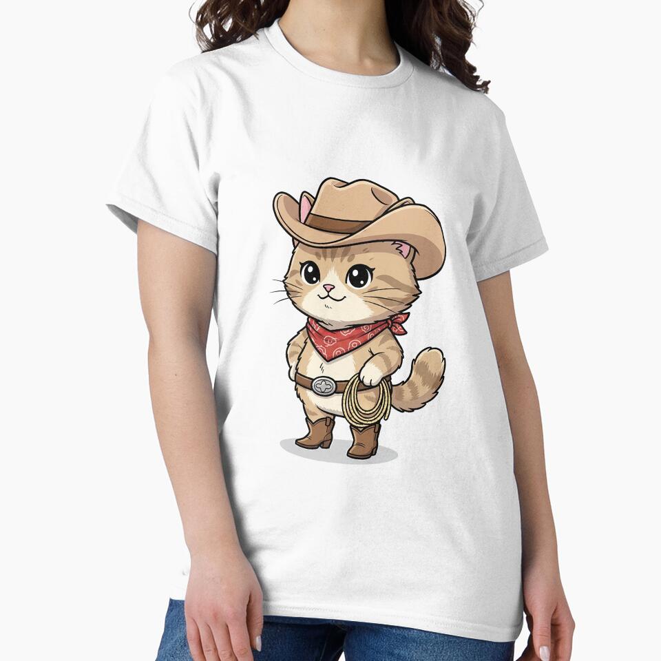 Cowboy Cat Cartoon by HoopeStylee T-Shirts, Hoodie, Sweatshirt | BlankRebels.com (Image 2)