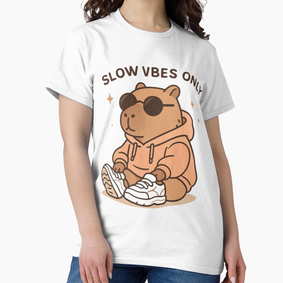 Soft Energy Capybara Boy Kawaii Illustration T-Shirts, Hoodie, Sweatshirt