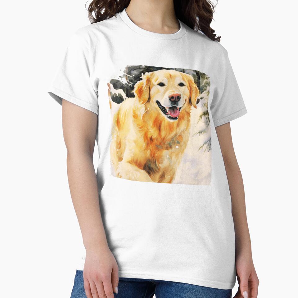 Golden Retriever In The Snow by TheAnimalZ00 T-Shirts, Hoodie, Sweatshirt | BlankRebels.com (Image 2)