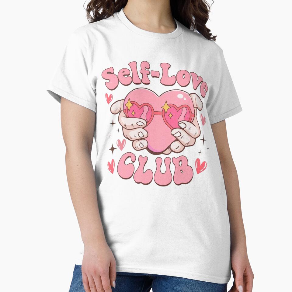 "Self-Love Club" Cute Heart and Glasses Design by Colorten T-Shirts, Hoodie, Sweatshirt | BlankRebels.com (Image 2)