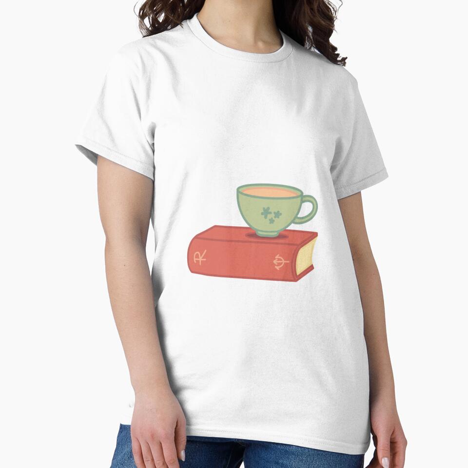 Book & Coffee | Red-Green | With Background by polimatilda T-Shirts, Hoodie, Sweatshirt | BlankRebels.com (Image 2)