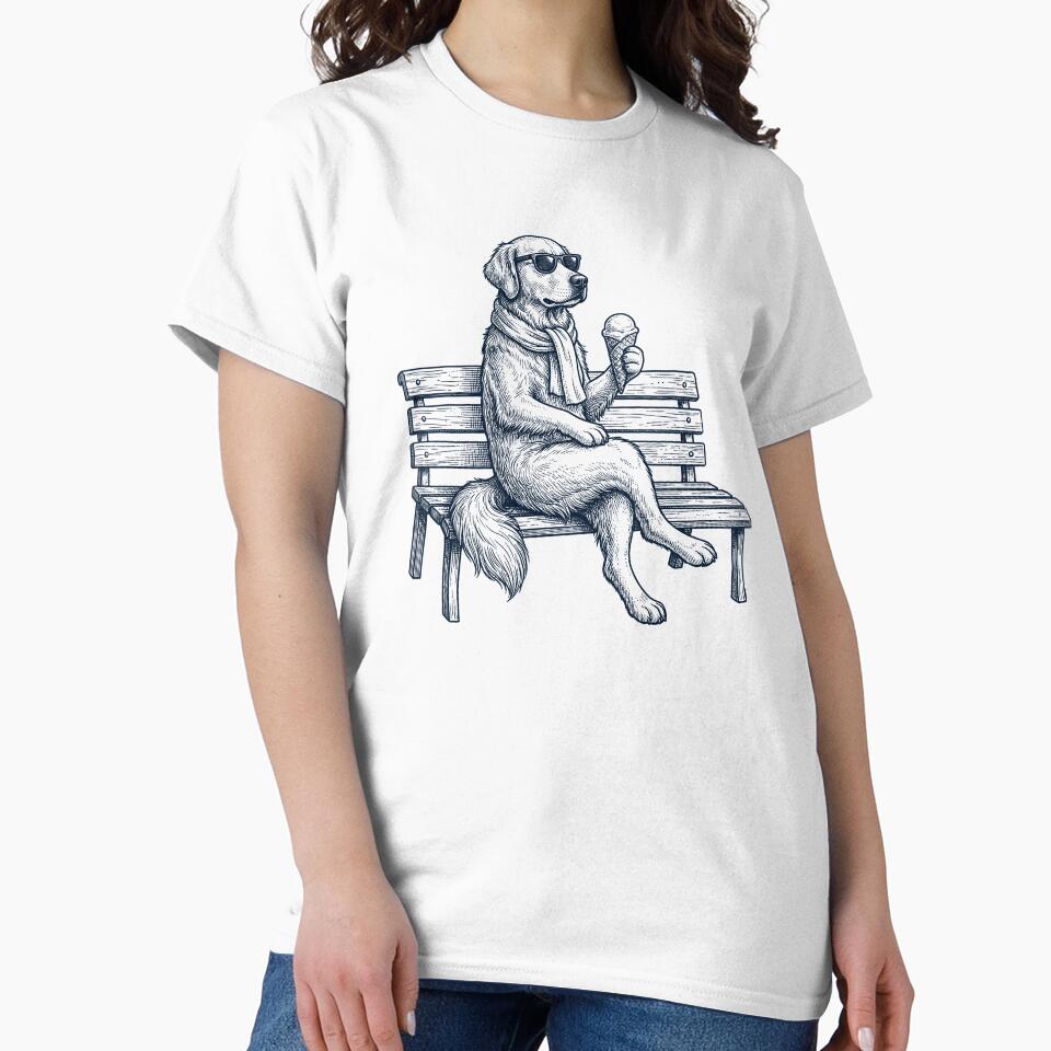 Golden Retriever Ice Cream Dog Mom Dad by DoodleTortle T-Shirts, Hoodie, Sweatshirt | BlankRebels.com (Image 2)