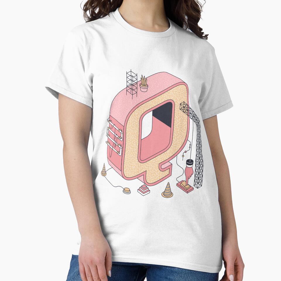 Pastel Retro Letter Q by CynthSky T-Shirts, Hoodie, Sweatshirt | BlankRebels.com (Image 2)