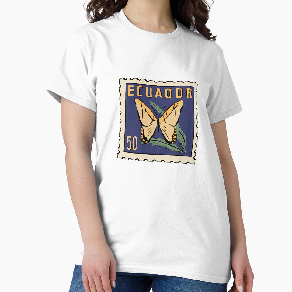 Butterfly Ecuador Stamp by Alexandra Jones T-Shirts, Hoodie, Sweatshirt | BlankRebels.com (Image 2)