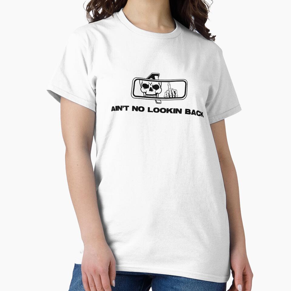 ain't no lookin back, minimalist tatto skull Aesthetic T-shirt by Eddyed Hoodie, Sweatshirt | BlankRebels.com (Image 2)