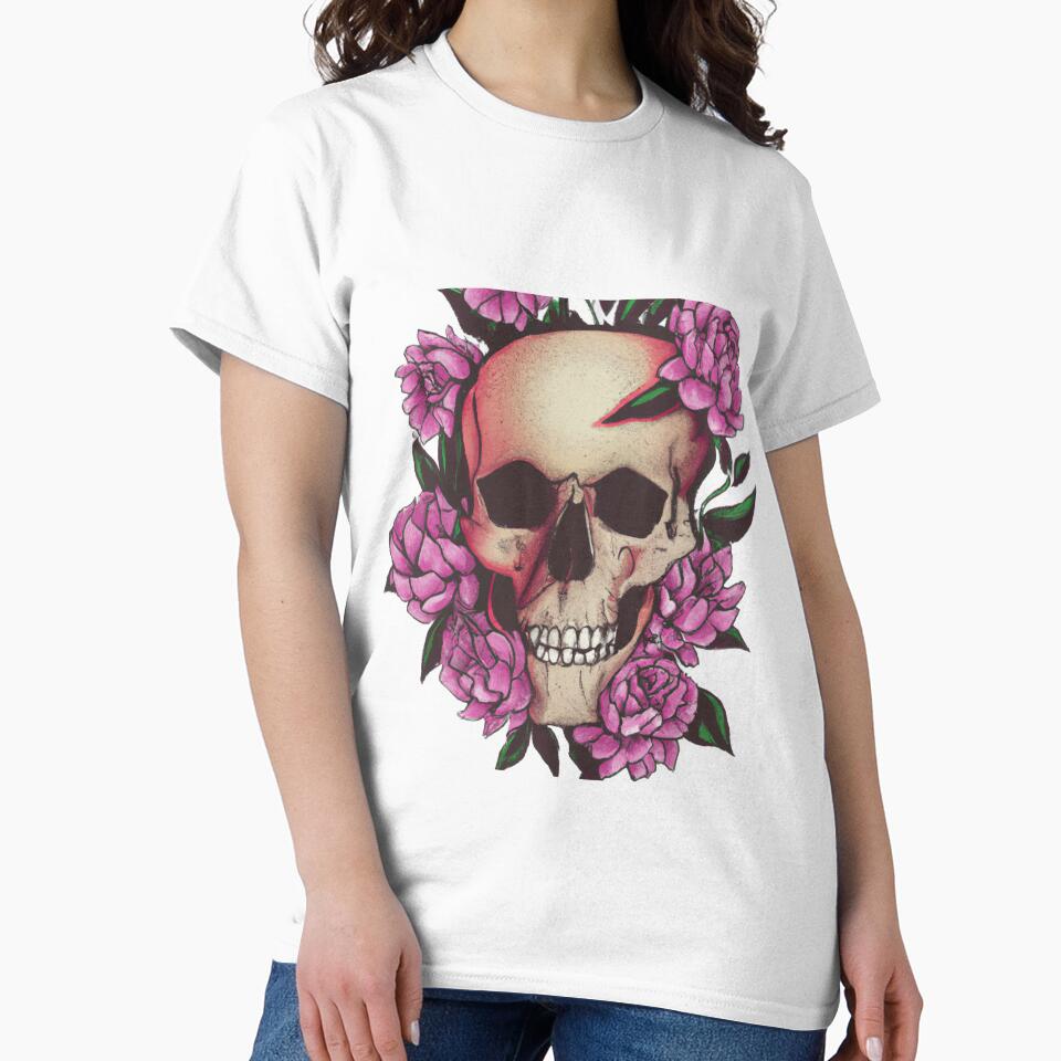 Floral skull by H1gh5 T-Shirts, Hoodie, Sweatshirt | BlankRebels.com (Image 2)