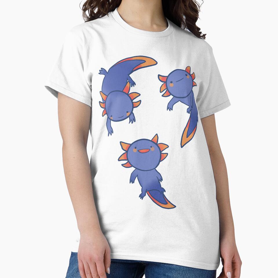 Cute blue axolotls by Mayarart T-Shirts, Hoodie, Sweatshirt | BlankRebels.com (Image 2)