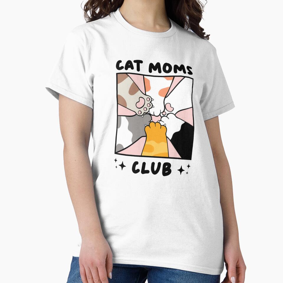 Cat Moms Club - Cute Cat Paws Drawing by JinxyArtistry T-Shirts, Hoodie, Sweatshirt | BlankRebels.com (Image 2)