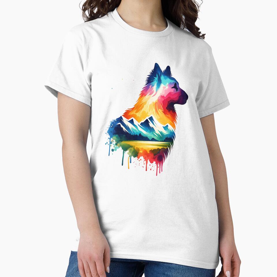 Watercolor Golden Retriever Mountain Silhouette by TheAnimalZ00 T-Shirts, Hoodie, Sweatshirt | BlankRebels.com (Image 2)