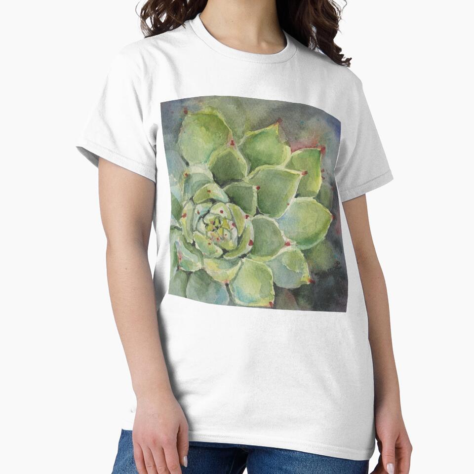 Succulent Beauty - Vibrant Watercolor Painting by Olga Shvartsur T-Shirts, Hoodie, Sweatshirt | BlankRebels.com (Image 2)