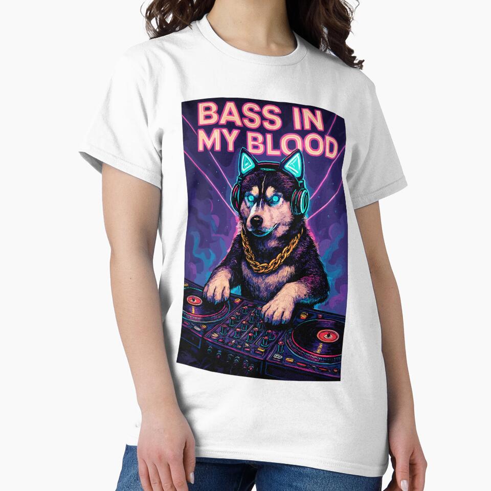 Husky DJ Neon Club – Bass in My Blood by Pineapple-Tree T-Shirts, Hoodie, Sweatshirt | BlankRebels.com (Image 2)