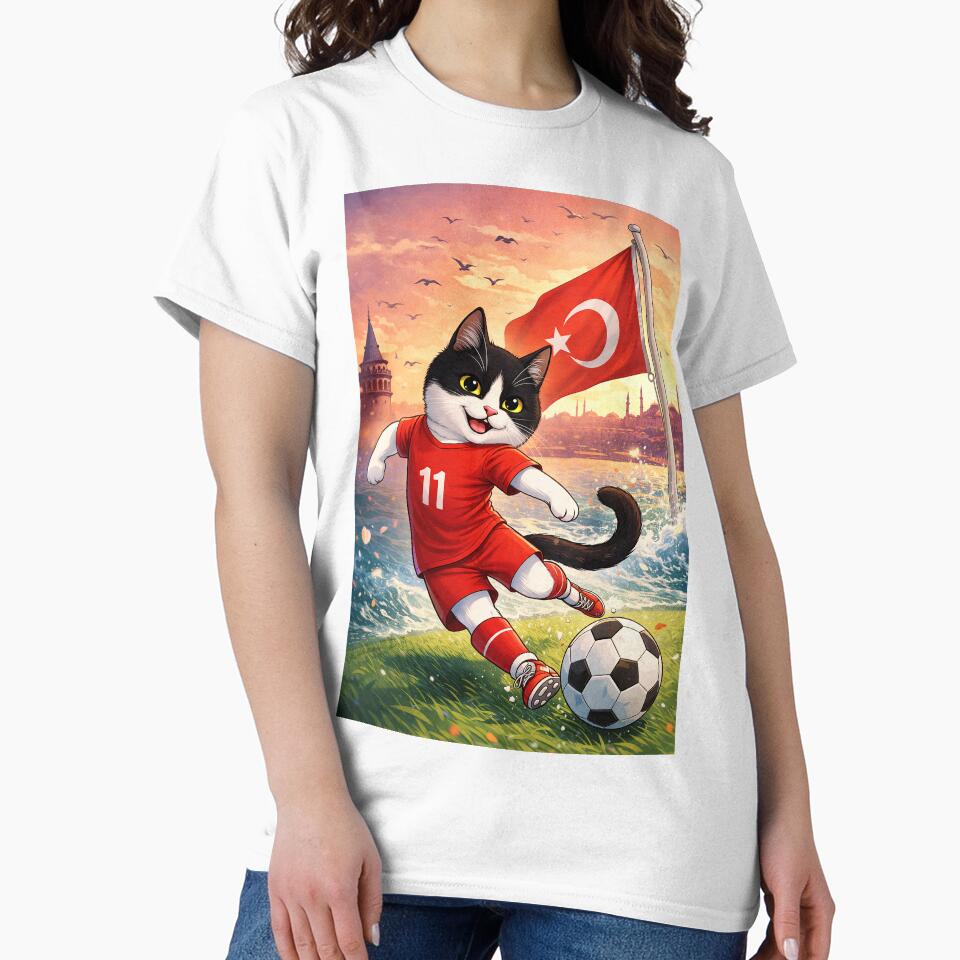 Cute Turkish Soccer Cat Istanbul Sunset – Cartoon Collage Art, Turkish  Cat Football player, World Cup 2026 by Pacika