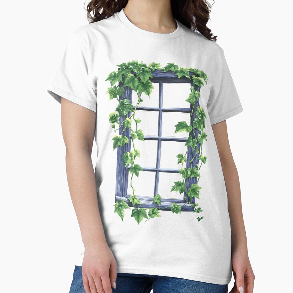 Light Academia Aesthetic Art: Vintage Ivy Covered Window by bapupa T-Shirts, Hoodie, Sweatshirt | BlankRebels.com (Image 2)