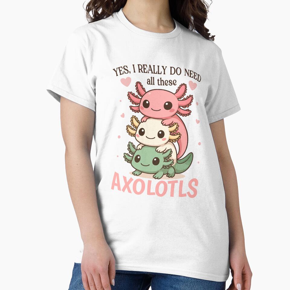 Cute Colorful Pet Lover Axolotl by HiGifts T-Shirts, Hoodie, Sweatshirt | BlankRebels.com (Image 2)