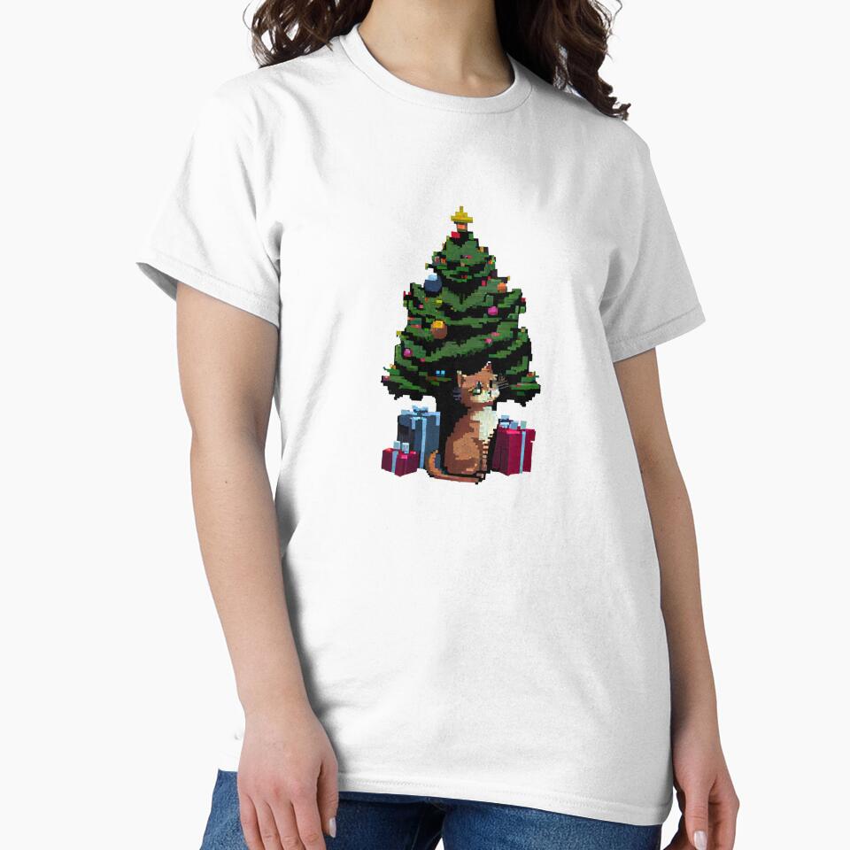 Christmas tree with cat and gifts! by Pixelarium T-Shirts, Hoodie, Sweatshirt | BlankRebels.com (Image 2)