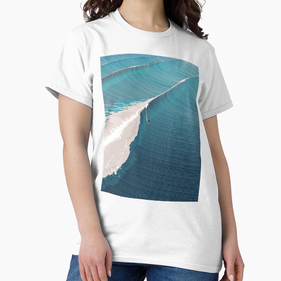 Blue Ocean Waves Line Art by SurfolioPrints T-Shirts, Hoodie, Sweatshirt | BlankRebels.com (Image 2)