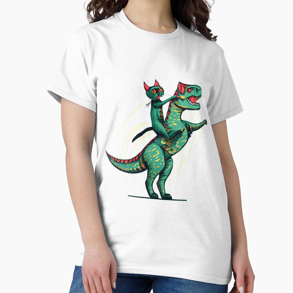 Funny Cat Riding Dinosaur T rex by Ridaelb T-Shirts, Hoodie, Sweatshirt | BlankRebels.com (Image 2)