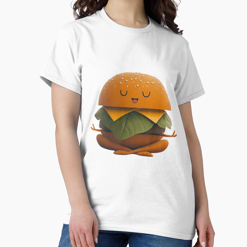 Meditating Burger – Cute Kawaii Food Yoga by SamartkitDesign T-Shirts, Hoodie, Sweatshirt | BlankRebels.com (Image 2)