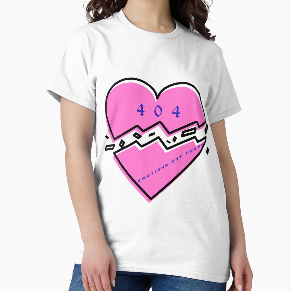 404 Broken Heart Unisex Cotton Tee - Trendy Graphic Shirt for Casual Outfits, Gift for Friends, Birthday - Streetwear Men - Streetwear Women by UsandCoDesigns