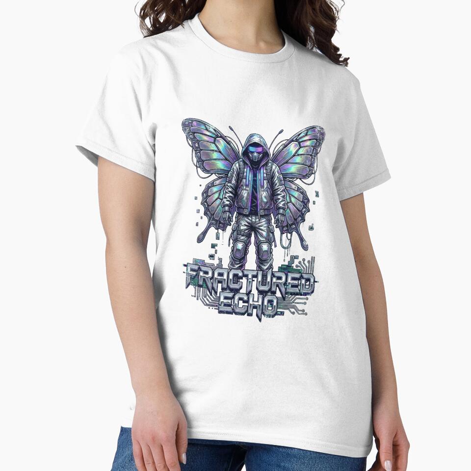 "Fractured Echo" Cyberpunk Y2K Nu-Metal Soldier Tee by benjyjump Hoodie, Sweatshirt | BlankRebels.com (Image 2)