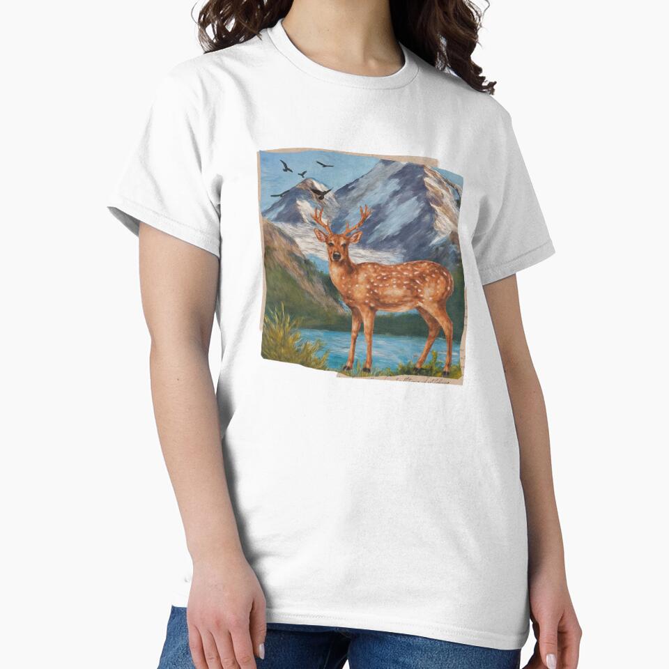 Deer in the Mountains Painting by Mad March Hares T-Shirts, Hoodie, Sweatshirt | BlankRebels.com (Image 2)