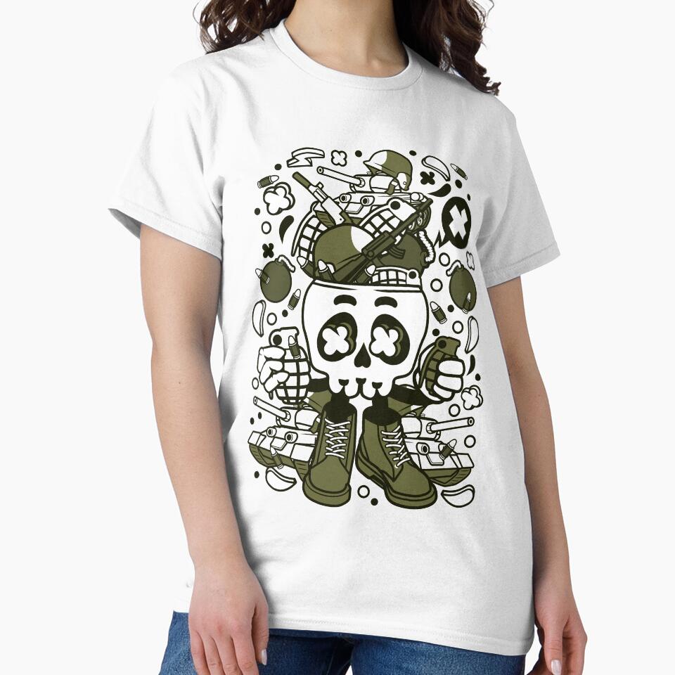 Green Army Skull Head by BeeMeCreative T-Shirts, Hoodie, Sweatshirt | BlankRebels.com (Image 2)