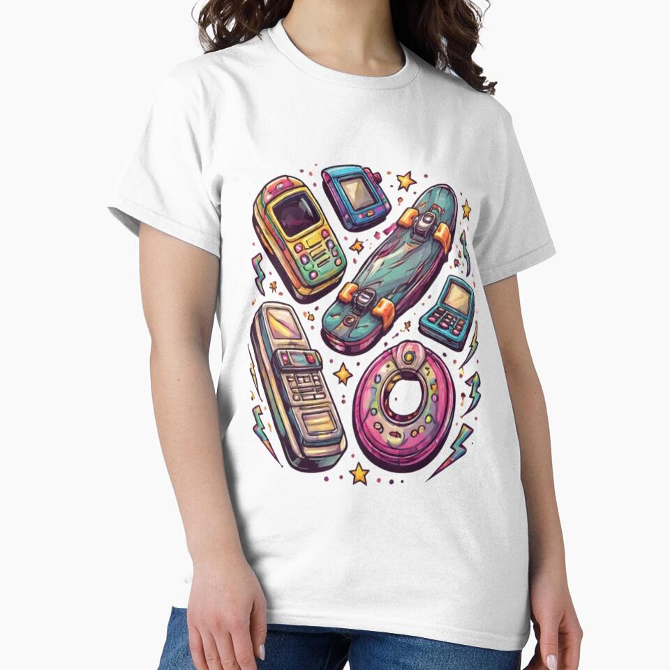 Retro 90s Gadgets Illustration – Vintage Tech & Skater Nostalgia Aesthetic by OutofOfficeWear T-Shirts, Hoodie,... (Image 2)