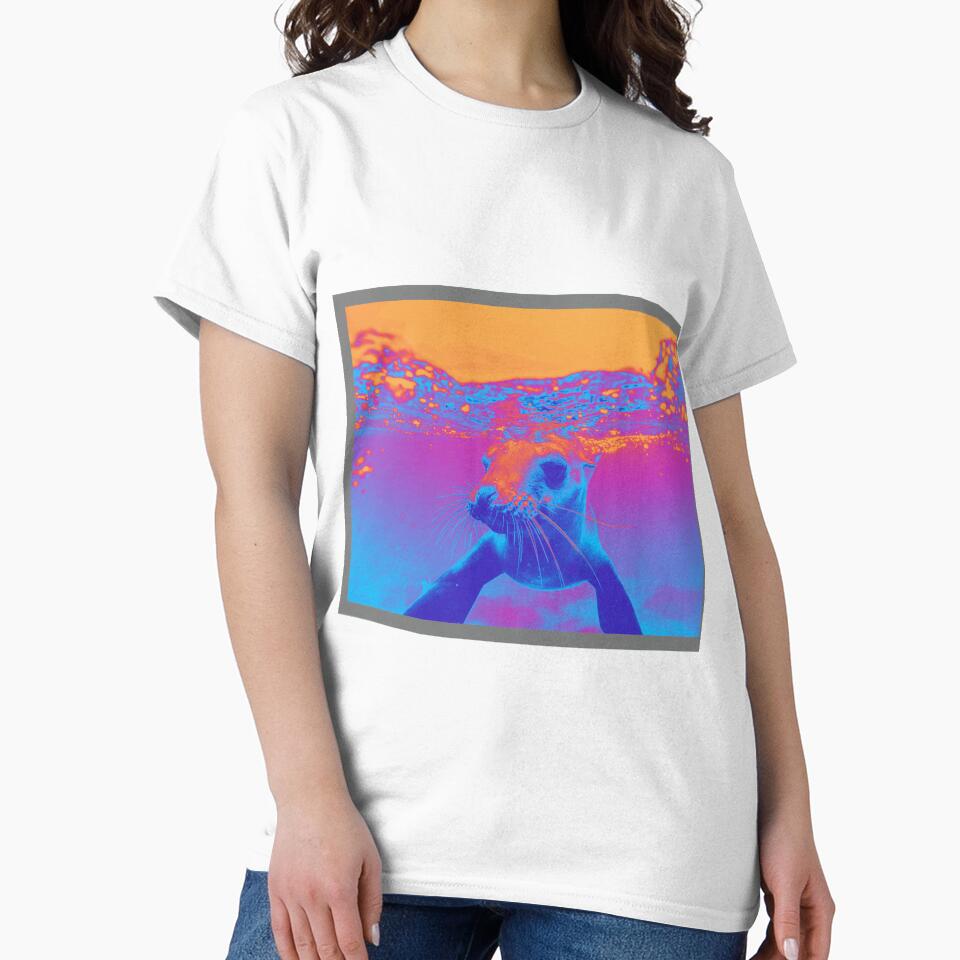 ART STICKERS OF SEAL IN THE OCEAN SURF THAT IS VIBRANT AND COLORFUL by KathyNoNoise T-Shirts, Hoodie, Sweatshirt (Image 2)