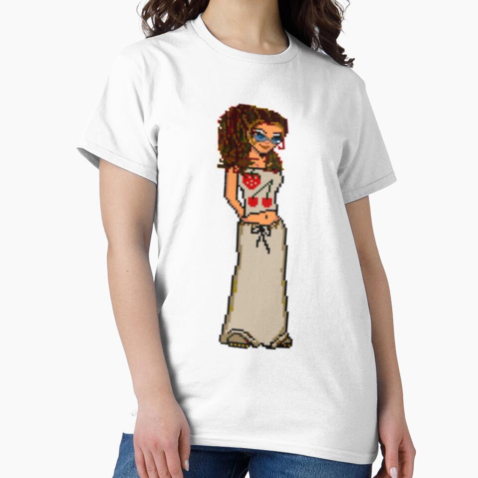 Dollz Mania Pixelated Doll 2000s Curly Brown Hair Pretty Girl T-Shirts, Hoodie, Sweatshirt