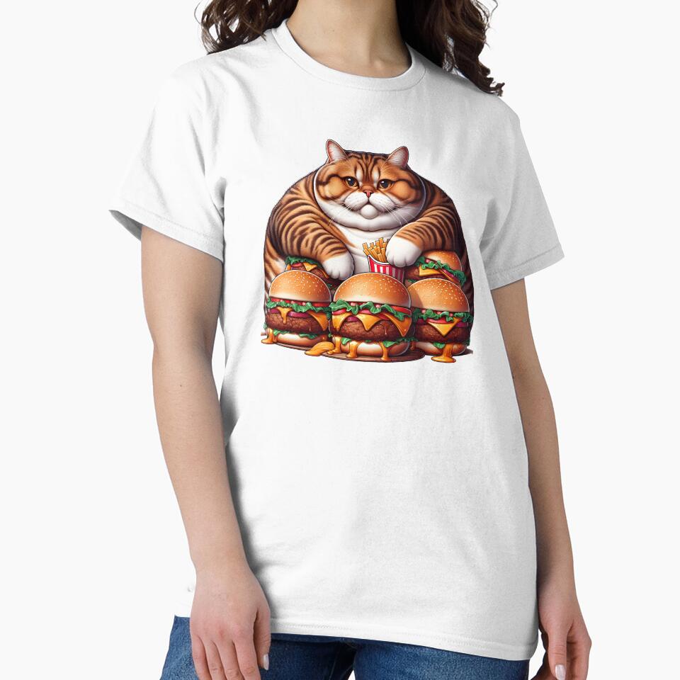 Funny Cat With Burgers by Itsheartshop T-Shirts, Hoodie, Sweatshirt | BlankRebels.com (Image 2)