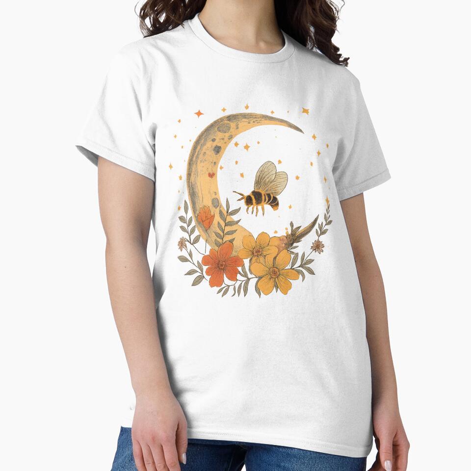 Celestial Bee Moon Watercolor Illustration by CottonandQuill T-Shirts, Hoodie, Sweatshirt | BlankRebels.com (Image 2)
