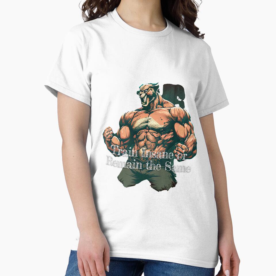 Train Insane or Remain the Same Bodybuilding Fitness Gym Workout Exercise Merch Print Design by tengamerx... (Image 2)