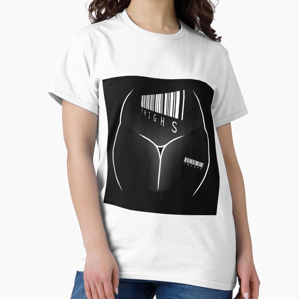 Thighs - Minimalist line art of female body - abstract barcode aesthetic by DegenerateSir T-Shirts, Hoodie,... (Image 2)