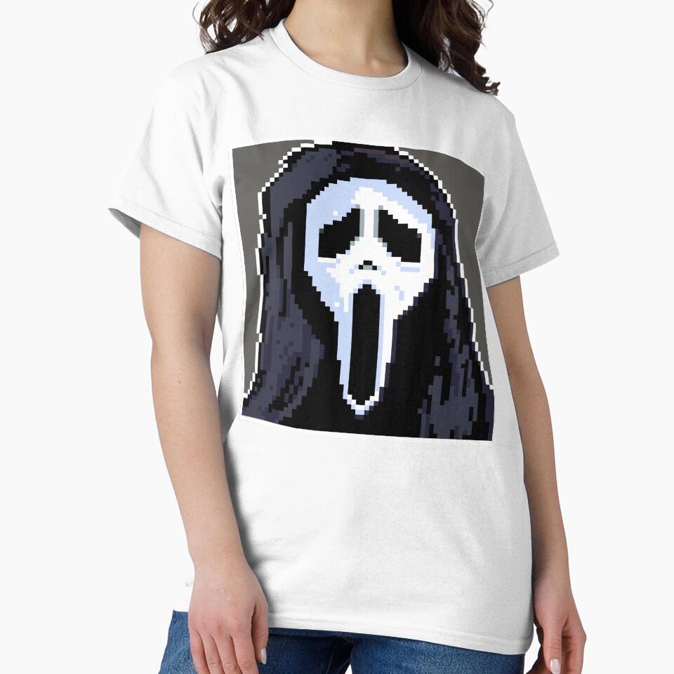 Scream 'Ghostface' Pixel Art Portrait by Breadbin Art T-Shirts, Hoodie, Sweatshirt | BlankRebels.com (Image 2)