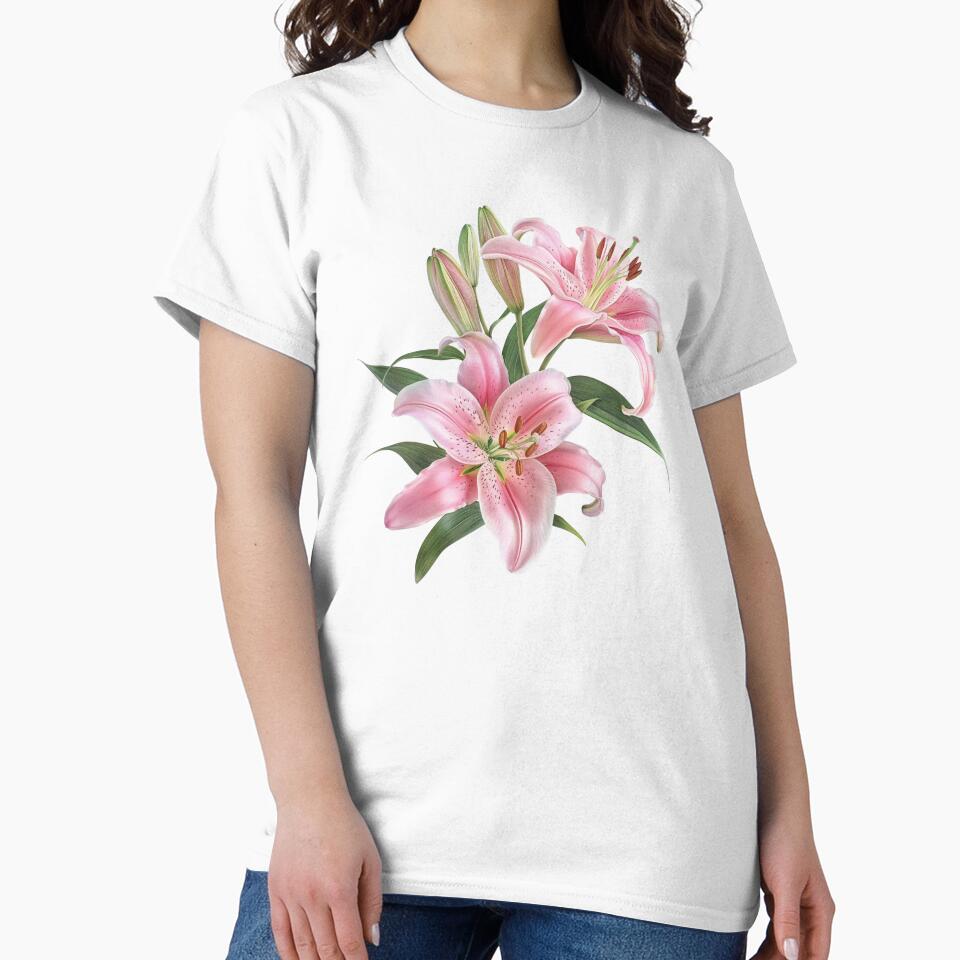 Lily Flower Art with Soft Botanical Aesthetic by infyberry T-Shirts, Hoodie, Sweatshirt | BlankRebels.com (Image 2)