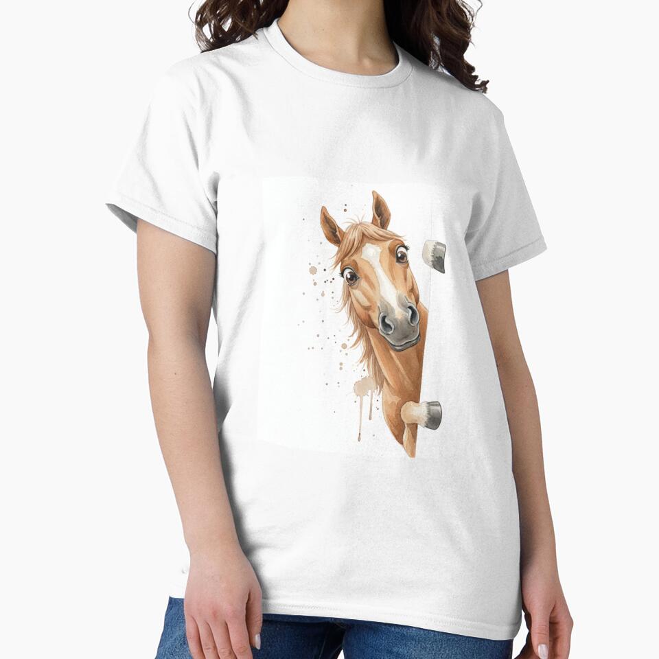 Horse meme funny cute kawaii pet animal watercolor by CheeseBlueprint
