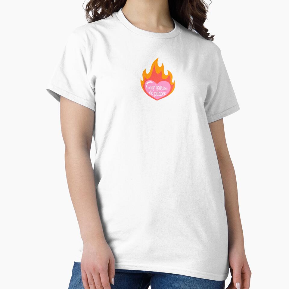Only Hotties Do Pilates Sticker | #2 | Fire Heart by Annotated Aesthetic T-Shirts, Hoodie, Sweatshirt (Image 2)