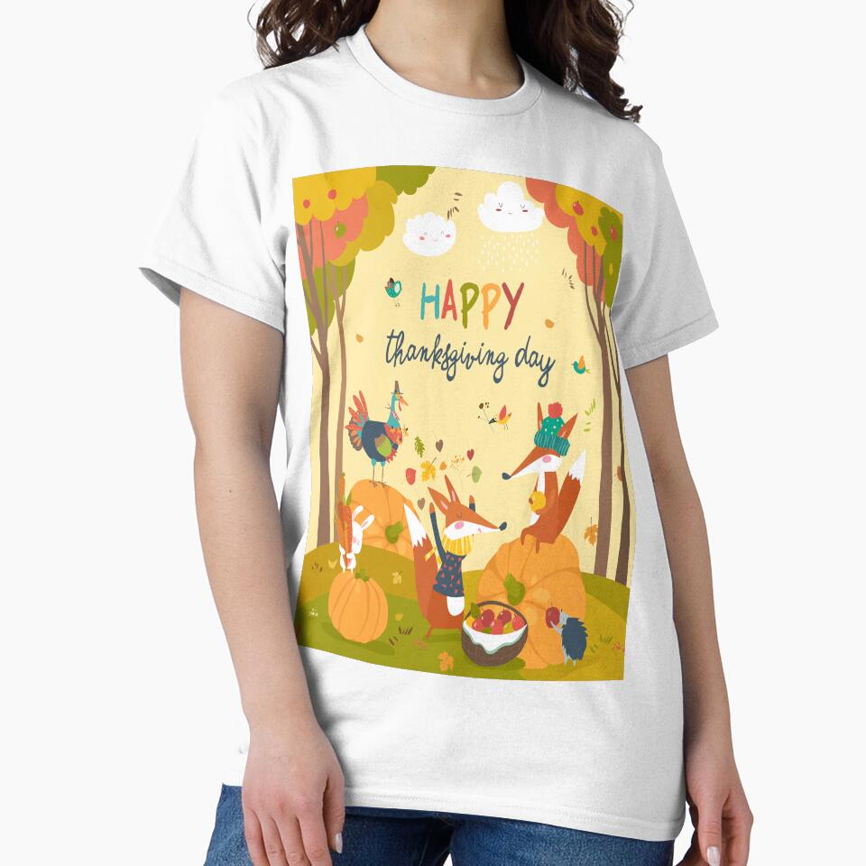 Happy Thanksgiving Day With Animal Friends by MclaughlinGifts T-Shirts, Hoodie, Sweatshirt | BlankRebels.com (Image 2)
