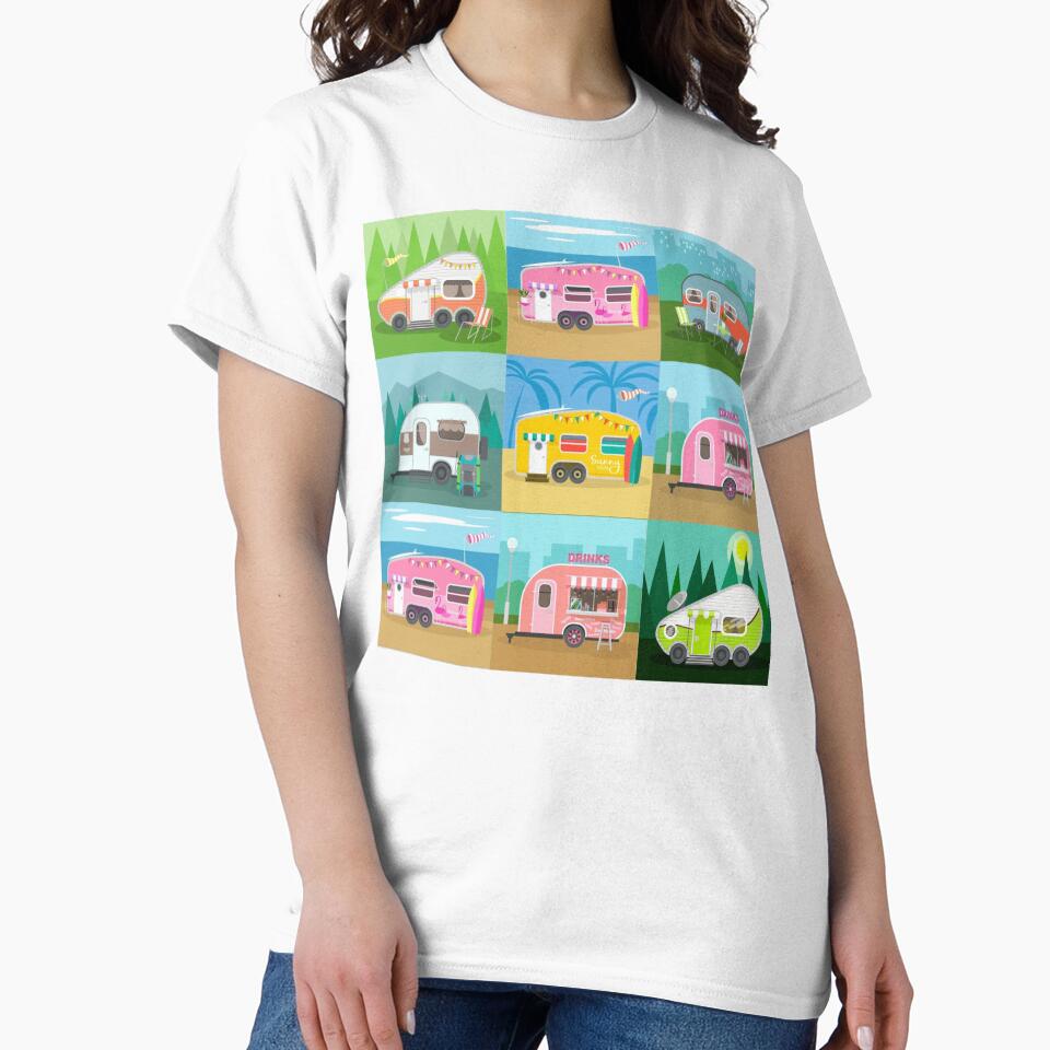 Camping trailer caravan pattern by skylove94 T-Shirts, Hoodie, Sweatshirt | BlankRebels.com (Image 2)
