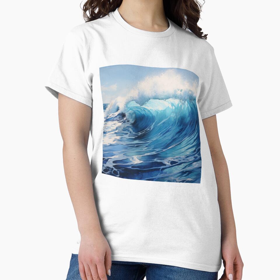 Pretty Blue Ocean Waves by SunMoonMilk T-Shirts, Hoodie, Sweatshirt | BlankRebels.com (Image 2)